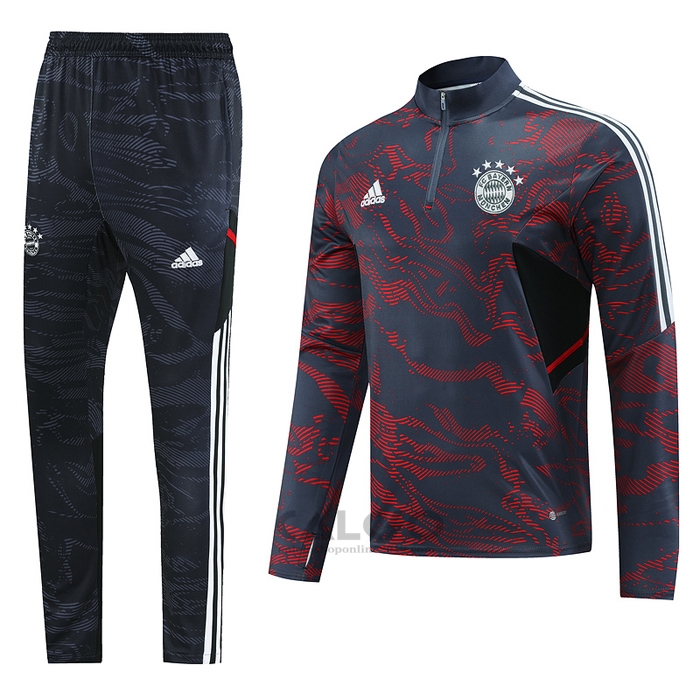 Tuta da Track di Felpa Bayern Monaco 2022-2023 Rosso e Grigio